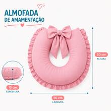Ninho Redutor Berço com Almofada Amamentação Mosquiteiro Peças Enxoval Bebê - Pink - Visão 6