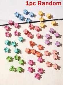50pcs Cute Colorful Flower Mini Hair Clips, Y2K Macaron Candy Color Small Hair Clips, Sweet Matte Floral Hair Accessories, Suitable For Women And Girls - Multicolor - View 5