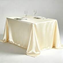 1 buah Taplak Meja Satin Persegi Panjang 145*180cm/145*260cm Kain Satin Halus, Cocok Untuk Meja Makan Pesta Pernikahan, Resepsi Pernikahan, Perjamuan dan Pesta (Tersedia Berbagai Warna) - 1PC - View 8