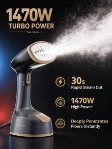 SOKANY SK-3065 Setrika Uap Genggam Portabel 1470W, Keluaran Uap Cepat 20 detik, Penghilang Kerut, Cocok untuk Rumah, Perjalanan, Semua Jenis Kain Pakaian - Hitam - View 7