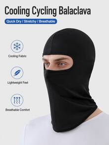 4pcs Black Cooling Balaclavas, Lightweight Stretch Lycra Full Face And Neck Covers, Breathable Quick-Dry Under-Helmet Hoods For Cycling, Motorcycle Riding, Running And Outdoor Sports, Unisex - Black - View 2