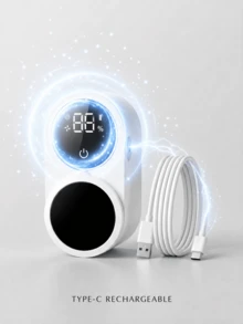 FIYIBAN 1pc Smart UV Toothbrush Sanitizer & Holder, Wall-Mounted Automatic Dust-Proof Cover With Digital Display, Type-C Rechargeable Disinfection Box, Holds 2 Toothbrushes, Bathroom Storage - White - View 9