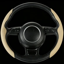 2pcs Sporty Anti-Slip Steering Wheel Cover - Faux Leather (PU Leather) + Breathable Holes + Segmented Embedded Design + No Inner Ring, For Tesla/Model/Car/MPV/SUV/RV/Pickup/Van - PU Leather With Holes - View 7