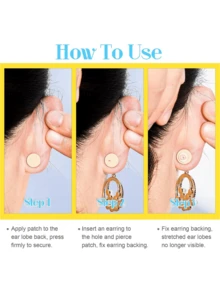 100/50/30/10Pcs Invisible Ear Lobe Support Patches For Earrings Supporting Droopy Heavy Large Stud, Earrings, Comfortable Earring Wearing - Easy To Use, Earring Back Stoppers ,Damage Protection, And Virtually Undetectable - Quantity - View 6