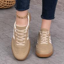 2026Women's Casual Sneakers, Retro Lace Up Walking Shoes, Comfortable Low Top Athletic Footwear For Daily Wear And Travel - Khaki - View 6
