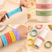 1pc Personalized Bottle Label, Reusable Silicone Non-Slip Name Band, Suitable For Bottles, Water Cups, Applicable For Classroom, Home, Dining Table, Customized Bottle Label - Multicolor - View 8