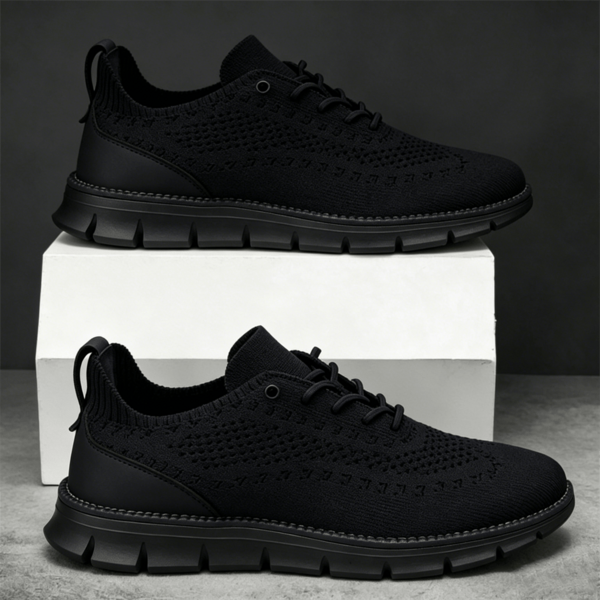 senbeichi Men's New Lightweight Breathable Mesh Sports Shoes Black Fashion Casual Shoes Comfortable Large Size Men's Loafers