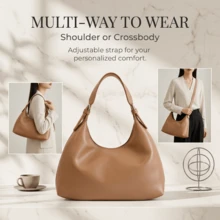 New Latte Underarm Baguette Bag For Women, Large Capacity Crossbody Shoulder Purse, Light Luxury Versatile Commuter Satchel For Dating - Khaki - View 2