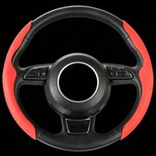 2pcs Sporty Anti-Slip Steering Wheel Cover - Faux Leather (PU Leather) + Breathable Holes + Segmented Embedded Design + No Inner Ring, For Tesla/Model/Car/MPV/SUV/RV/Pickup/Van - PU Leather With Holes - View 8
