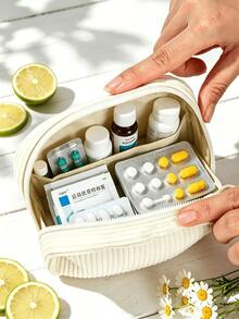 Tragbare Medikamentenaufbewahrungstasche mit "Medizin"-Muster, Pillendose, Erste-Hilfe-Set, Kosmetiktasche, Münzbeutel, geeignet für den täglichen Gebrauch/Outdoor/Reisen, praktische Medikamentenaufbewahrung, kann Medikamente, Kosmetika, Handy und andere kleine Gegenstände organisieren, Reiseessentiell, Weihnachtsgeschenk, personalisierte Geschenktasche, Lehrergeschenk, kleines Geschenkaustausch, Raumdekoration - Verschiedenfarbig - Übersicht 6
