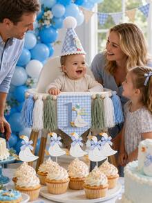 6/12 peças Toppers de Cupcake Divertidos de Ganso Azul & Rosa, Adequados para Chá de Bebé, Festa de Aniversário, Decorações de Festa de Revelação de Género e Mais. - Multicolorido - Ver 10
