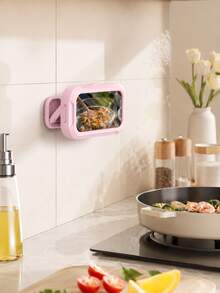 Waterproof Shower Phone Holder, 360° Rotatable Anti-Fog Touchscreen Shower Phone Case, Wall-Mounted Bathroom Phone Holder, Self-Adhesive No-Drill, Suitable For Bathtub, Kitchen Mirror Bathroom Shower Accessories, Compatible With IPhone And 4-7 Inch Phones - Multicolor - View 4