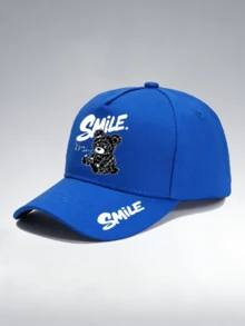 1pc/2pcs "Smile Bear" Letter Pattern Design Printed Unisex Curved Brim Baseball Cap And Crossbody Bag, Street Fashion Outdoor Sports Baseball Cap And Bag, Adjustable, Gift For Yourself Or Friends - Multicolor - View 18
