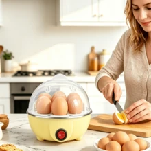 Egg Cooker,Egg Boiler Maker, Boiled Egg Cooker, Egg Steamer, Electric Eggs Boiler Multifunctional Mini Eggs Cooker Steamer Poacher For Kitchen Use (US) - US A Type Plug(110-127V) - View 12