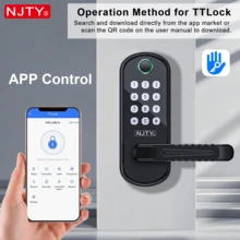 NJTY Smart Fingerprint Door Lock Keyless Entry Deadbolt, Electronic Digital Password Lock With App Control, IC Card & Passcode Unlock, Fast Biometric Recognition Smart Home Security System For Front Door - Multicolor - View 6