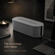 NetHong Cable Storage Box Wire Cable Management Socket Tidy Desk Table Organizer UK - Grey - View 7