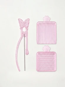 Cute Shiny Cat Paw Fuse Bead Tool Set, Cute Butterfly And Wing Design Beading Piercing Needle: Includes Sorting Tray, Storage Box And Tweezers, Girls DIY Handmade Craft Supplies - Multicolor - View 9