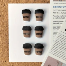 [9pcs Coffee Cup Push Pins] 9pcs Cute Coffee Cup Shaped Push Pins | White With Black Decoration, Plastic Material, Suitable For Office, Home, Photo Wall And Classroom Decoration, Perfect For Organizing Notes And Adding Comfort To Any Space, Coffee Bar Accessory - Sets - View 8