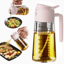 Bình đựng dầu thủy tinh 2 trong 1 16oz/470ml, bình dầu ô liu đa năng xịt và rót có vạch chia, bình đựng dầu chống rò rỉ, chai xịt kiểm soát dầu cho nồi chiên không dầu BBQ nướng salad, bình thủy tinh trong suốt chống nhỏ giọt, đồ dùng nhà bếp màu trơn, quà tặng lễ hội - Xem 15