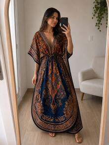 Women Long Dresses - Orange - View 1
