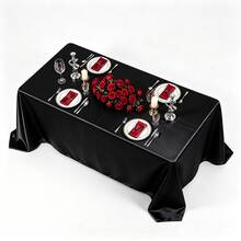 1pc Rectangular Satin Tablecloth 145*180cm/145*260cm Smooth Fabric Table Cover, Suitable For Wedding Party Dining Table, Wedding Reception, Banquet And Party (Multiple Colors Available) - 1PC - View 8