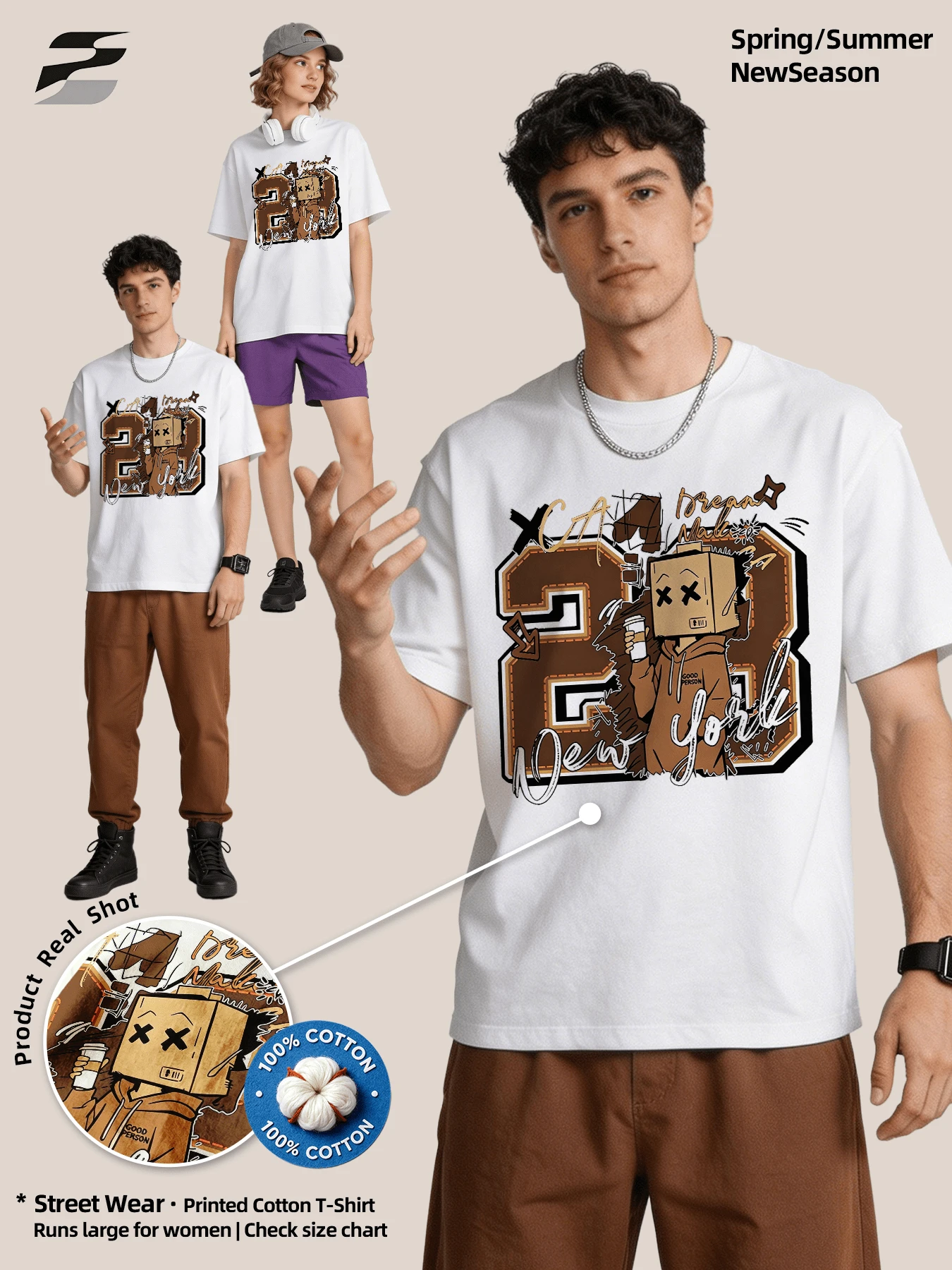 Men T-Shirts - 白色 - 查看 1