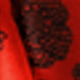 Red Background With Black Leopard Print Trim