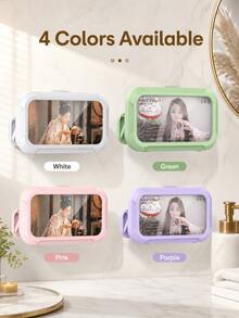 Waterproof Shower Phone Holder, 360° Rotatable Anti-Fog Touchscreen Shower Phone Case, Wall-Mounted Bathroom Phone Holder, Self-Adhesive No-Drill, Suitable For Bathtub, Kitchen Mirror Bathroom Shower Accessories, Compatible With IPhone And 4-7 Inch Phones - Multicolor - View 9