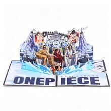 Miniso Tarjeta de felicitación 3D desplegable de la de Marineford de One Piece, escena de anime con Luffy, Ace y los Almirantes, invitación para fiesta de cumpleaños infantil, tarjeta coleccionable multiusos con sobre - A - Ver 10