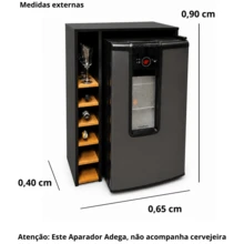 Aparador Adega Para Cervejeira Frigobar Bar Nicho Prateleiras preto - Preto - Visão 3