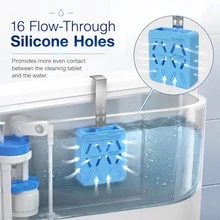 1-2 Peças Suporte Ajustável de Silicone para Pastilhas de Limpeza do Tanque do Vaso Sanitário, Blocos Penduráveis de Limpador de Vaso Sanitário - multicolorido - Visão 4