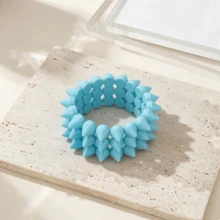 1pc Fashion Couple Rivet Design Colorful Acrylic Beaded Bracelet, Minimalist Party Versatile Style - Multicolor - View 2