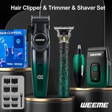 WEEME 4-In-1 Professional Men's Grooming Kit - Electric Shaver, Beard Trimmer, Nose Hair Trimmer, USB Rechargeable, Powerful & Precise Cutting - Multicolor - View 8