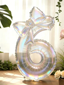2pcs/Set 100cm Large Colorful Transparent Number Balloons With 24-Inch Colorful Bow Balloons, Vibrant Birthday Decoration Balloons, Suitable For Birthday Party, Outdoor Events, Anniversary, Holiday, Banquet Celebration, Background Wall Decoration - Transparent Version - View 14