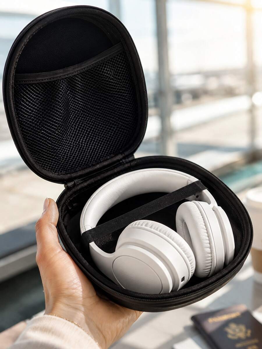 Large Black Multi-Functional EVA Hard Storage Case, Shockproof Pressure Resistant Waterproof Zipper Protective Bag, Portable Organizer For Bluetooth Earphones, Digital Camera, USB Drives, Data Cables & Small Electronic Accessories,Back To School - Multicolor - View 1