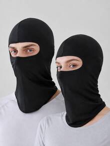 4pcs Black Cooling Balaclavas, Lightweight Stretch Lycra Full Face And Neck Covers, Breathable Quick-Dry Under-Helmet Hoods For Cycling, Motorcycle Riding, Running And Outdoor Sports, Unisex - Black - View 1
