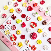 8/15/28/40/50/64/72/85Pcs Dopamine Color Palette Buttons, Cute Versatile Exquisite Decoration Buttons For DIY Coats, Dresses, Cardigans, Shirts - Multicolor - View 7