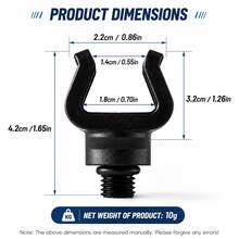 SeaKnight Black Coated Fishing Rod Rest Head, M3/8 Thread Rod Holder, Carp Fishing Bite Alarm Bracket Head, Anti-Slip V-Shape Pole Support Fork, Fishing Tackle Accessories - Multicolor - View 5