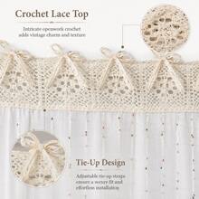 Farmhouse Crochet Lace Oven Door Curtain Cover With Tie-Up Bows, Rustic Kitchen Appliance Cover, Decorative Dust Protector For Stove & Oven Front,30 X 21.3 Inch - Multicolor - View 11