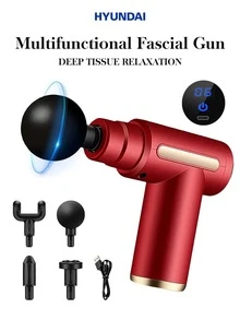 HYUNDAI Face Massage Gun, Deep Tissue Muscle Handheld Percussion Massager, Suitable For Body, Back And Neck Pain, Ultra-Compact Elegant Design, High Torque Power, Mother's Day Gift - Red - View 3