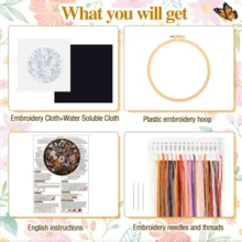 Kit de bordado de mariposas DIY de 4 piezas para adultos, set de manualidades creativas y relajantes – decoración bohemia para el hogar, regalo original para mujeres. - por defecto - Ver 7