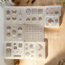 1pc DIY Silicone Mold, Suitable For Resin Crafts - Cat Paw And Bear Paw Prints, Heart And Star, Gemstone, Perfect For Making DIY Jewelry - White - View 12