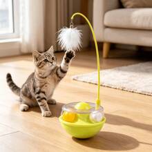 Multifunctional Cat Rolling Ball Toy With Feather Teaser, Bell And Catnip Ball, 360° Rotating Self-Play Interactive Kitten Toy, Durable ABS Material, Relieve Boredom Pet Entertainment Supplies - View 1