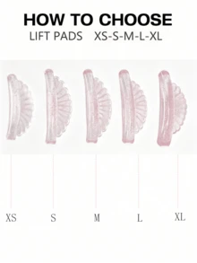 FAMOREYA 10pcs/5 Sizes Eyelash Lifting Pads, Curved Self-Adhesive Design, Perfect Fit For Eye Shape, Self-Adhesive Eyelash Lifting Curlers, Suitable For Most Eyelash Lengths, Easy To Clean, Reusable Eyelash Styling Tool - Baby Pink - View 6