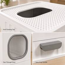 KINGWOOD Large Enclosed Cat Litter Box, 51x38x39cm, Spacious Top Entry Design, Sealed Odor-Proof And Splash-Proof, Deep Drawer Easy To Clean, No Electricity Required, Foldable Plastic Cat Litter Box, Suitable For Large Cats - 51*38*39cm - View 9