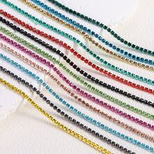 5mm Multi-Color Crystal Rhinestone Cup Chain Trim, Electrophoretic Colorful Crystal Claw Chain, 2mm Dense Single Row Rhinestone Chain, DIY Jewelry Accessories, Clothing Trim - Multicolor - View 12