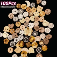 10/22/35/48/56/66/78/89/92/100Pcs New Coffee/Chocolate Color*Girl Style Buttons/Planner Decoration DIY Clothing Buttons Mixed*Handmade Knitting Accessories Random Style - Multicolor - View 15