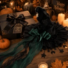 Halloween Witch Hat Gothic Wizard Hat Headwear With Detachable Bow - Green - View 8