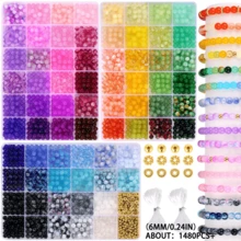 3盒裝 6/8mm 70色玻璃水晶珠，實色與裂紋圓珠，適用DIY手鍊珠寶手工製作 - 玻璃珠 - 查看 13