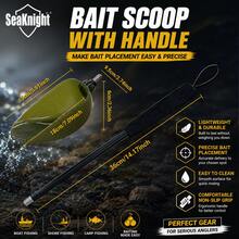 SeaKnight Fishing Bait Throwing Spoon - Ergonomic Carp Casting Scoop Tool With Black Handle For Precise Bait Dispensing - Green - View 3